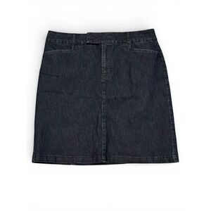 Denim Skirt Dark Wash Knee Length Classic Fit Women's Size